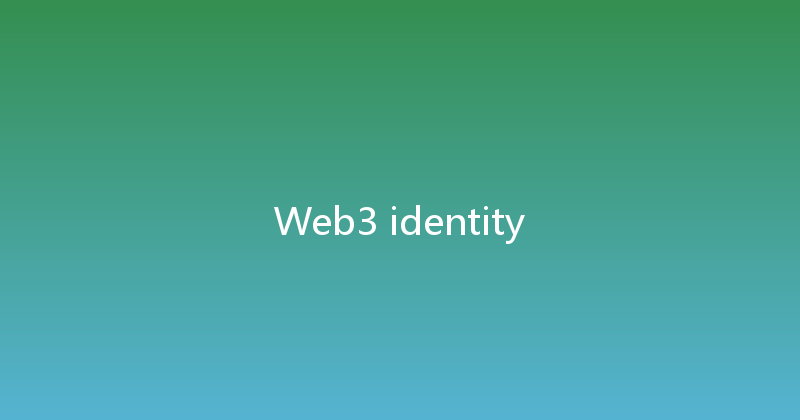 Web3 identity 