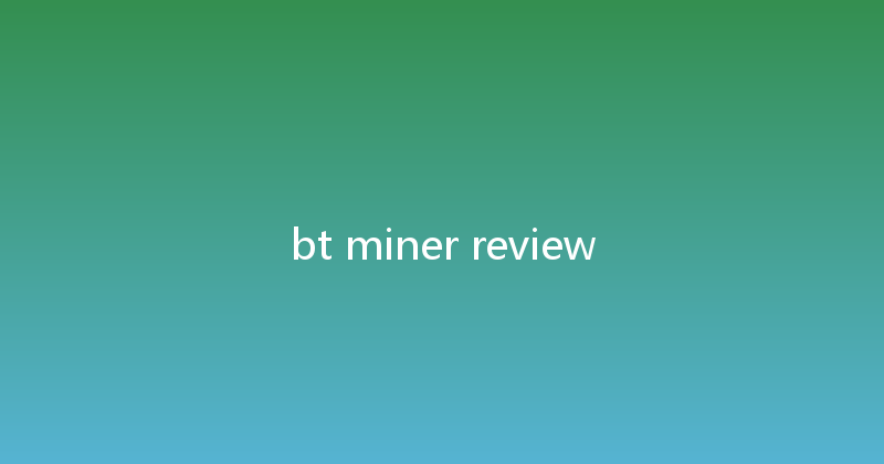 bt miner review 