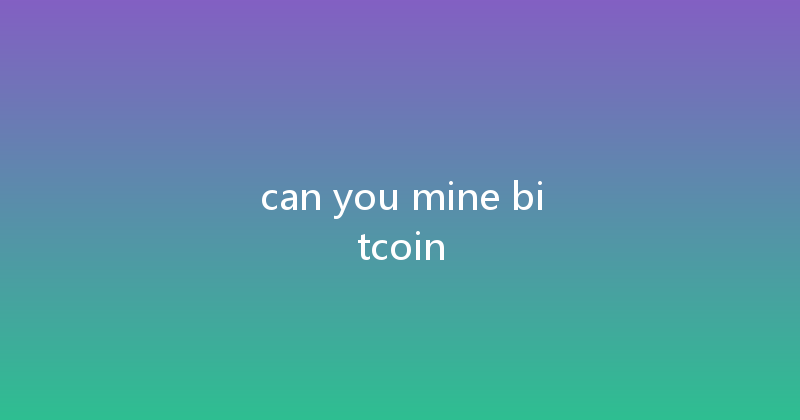 can you mine bitcoin 